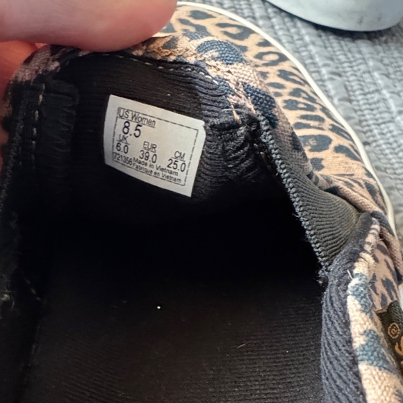 Vans Leopard Print Slip-On in Black and Tan - Picture 3 of 4